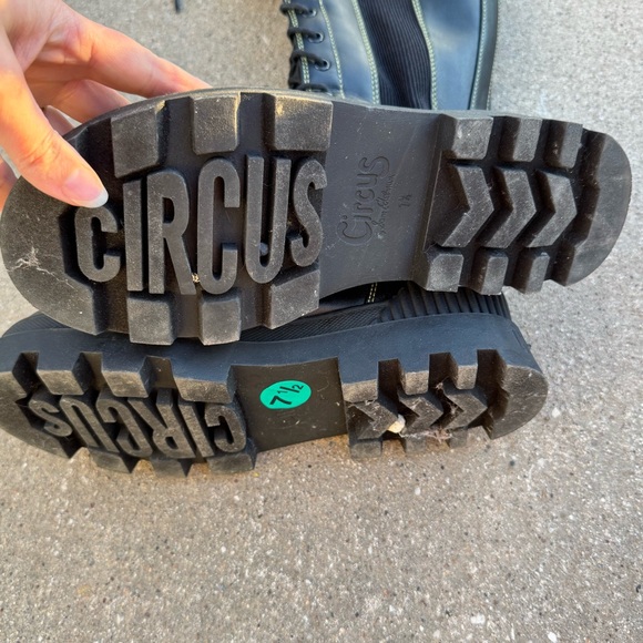 Circus Sam Edelman Ina‎ Black Lace Up Knee High Chunky Platform Boots Size 7.5 - Picture 5 of 5